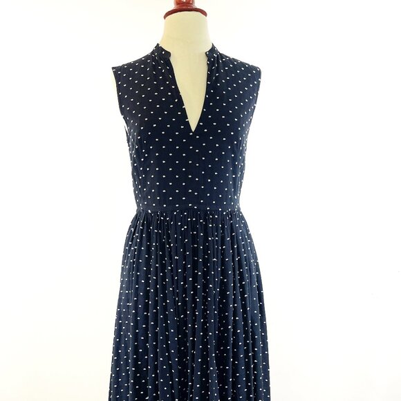 J. Peterman Black and White Swiss Dot Dress with Pockets - 100% Cotton - Size 2 - Picture 3 of 10